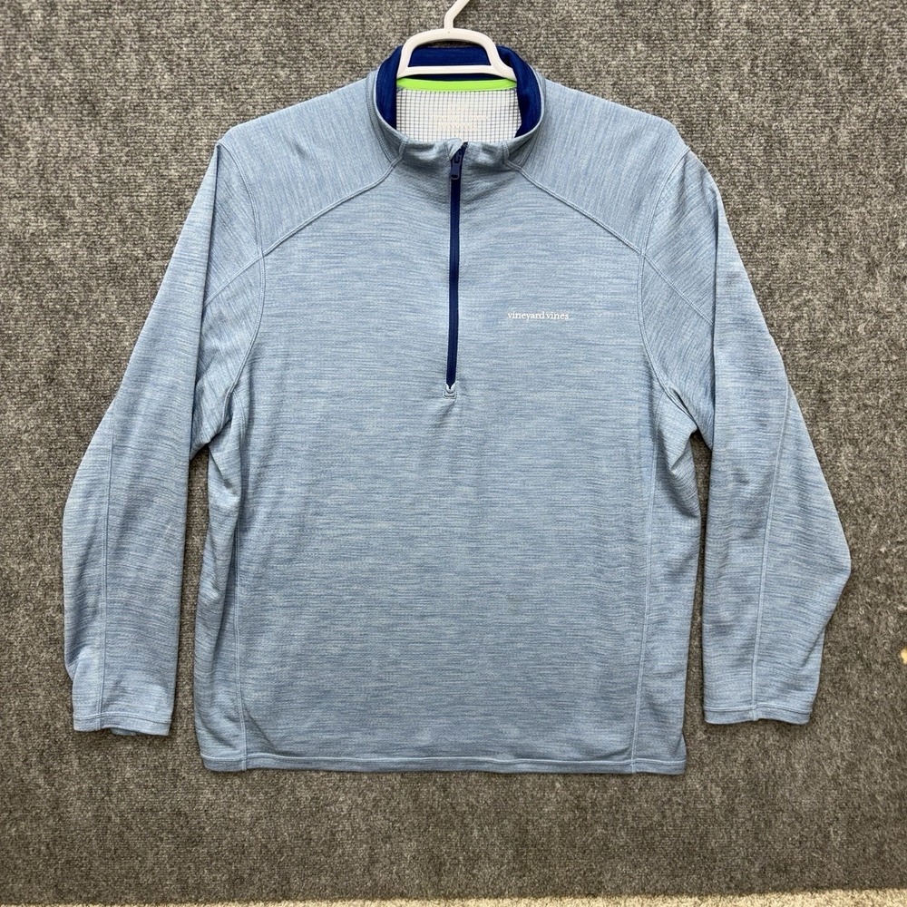 Vineyard Vines Performance 1/4 zip pullover Shirt blue Men's size XXL